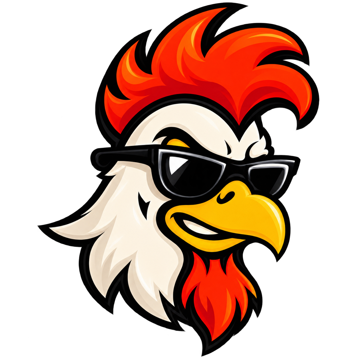 Cool Rooster Sunglasses Mascot